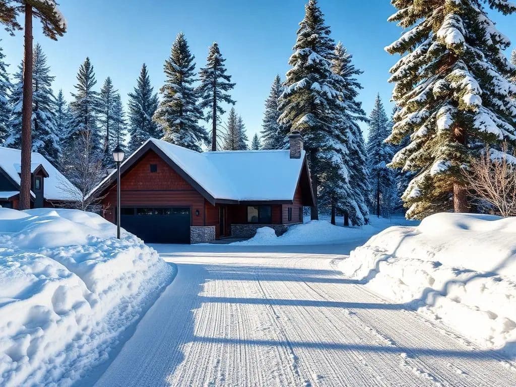 Cleared Sunriver driveway after a snow route visit
